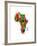 Paint Splashes Map of Africa Map-Michael Tompsett-Framed Art Print