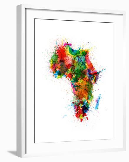 Paint Splashes Map of Africa Map-Michael Tompsett-Framed Art Print