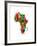Paint Splashes Map of Africa Map-Michael Tompsett-Framed Art Print