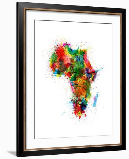 Paint Splashes Map of Africa Map-Michael Tompsett-Framed Art Print