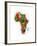 Paint Splashes Map of Africa Map-Michael Tompsett-Framed Art Print