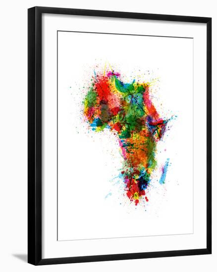 Paint Splashes Map of Africa Map-Michael Tompsett-Framed Art Print