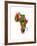 Paint Splashes Map of Africa Map-Michael Tompsett-Framed Art Print