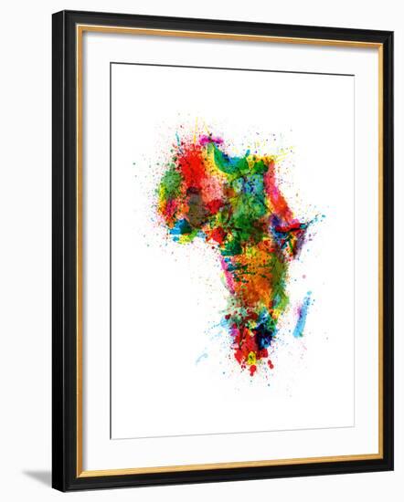 Paint Splashes Map of Africa Map-Michael Tompsett-Framed Art Print