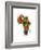 Paint Splashes Map of Africa Map-Michael Tompsett-Framed Premium Giclee Print