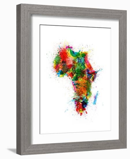 Paint Splashes Map of Africa Map-Michael Tompsett-Framed Premium Giclee Print