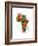 Paint Splashes Map of Africa Map-Michael Tompsett-Framed Premium Giclee Print