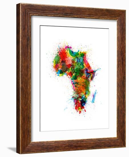 Paint Splashes Map of Africa Map-Michael Tompsett-Framed Premium Giclee Print