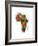 Paint Splashes Map of Africa Map-Michael Tompsett-Framed Premium Giclee Print