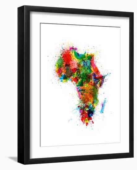 Paint Splashes Map of Africa Map-Michael Tompsett-Framed Premium Giclee Print