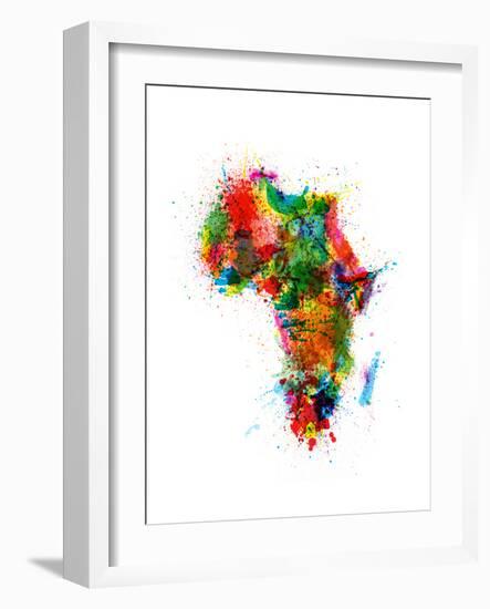 Paint Splashes Map of Africa Map-Michael Tompsett-Framed Premium Giclee Print