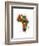 Paint Splashes Map of Africa Map-Michael Tompsett-Framed Art Print