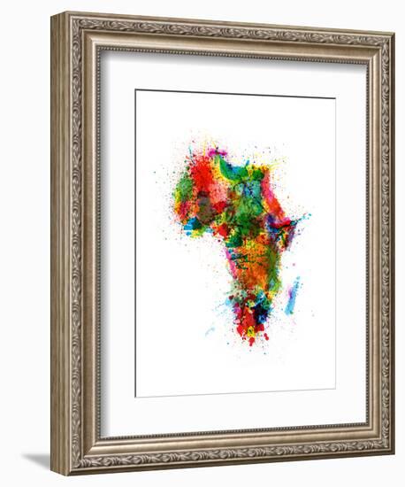 Paint Splashes Map of Africa Map-Michael Tompsett-Framed Art Print