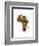 Paint Splashes Map of Africa Map-Michael Tompsett-Framed Art Print