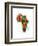 Paint Splashes Map of Africa Map-Michael Tompsett-Framed Art Print