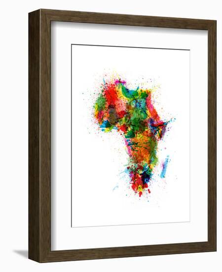 Paint Splashes Map of Africa Map-Michael Tompsett-Framed Art Print