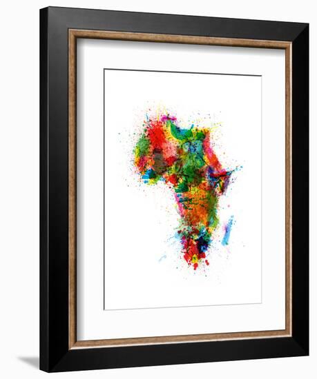 Paint Splashes Map of Africa Map-Michael Tompsett-Framed Art Print