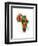 Paint Splashes Map of Africa Map-Michael Tompsett-Framed Art Print