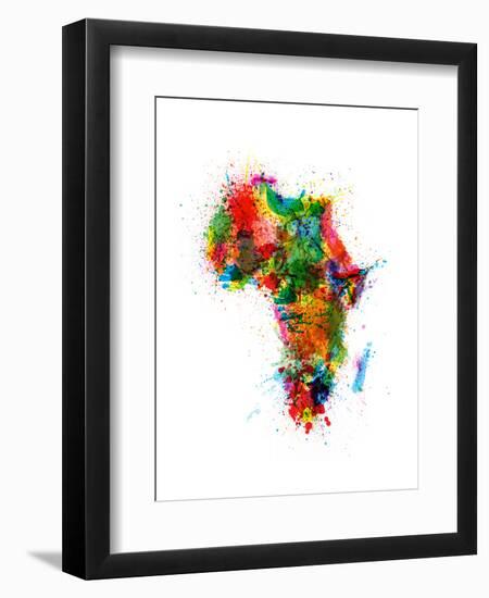 Paint Splashes Map of Africa Map-Michael Tompsett-Framed Art Print