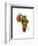 Paint Splashes Map of Africa Map-Michael Tompsett-Framed Art Print