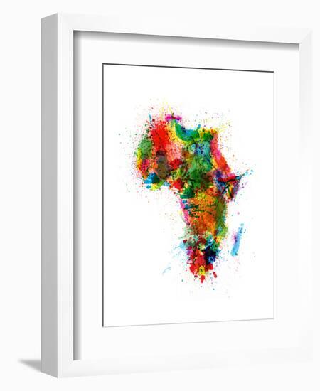 Paint Splashes Map of Africa Map-Michael Tompsett-Framed Art Print