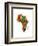 Paint Splashes Map of Africa Map-Michael Tompsett-Framed Art Print