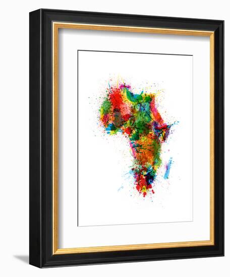 Paint Splashes Map of Africa Map-Michael Tompsett-Framed Art Print