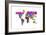 Paint Splashes Text Map of the World-Michael Tompsett-Framed Art Print