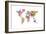 Paint Splashes Text Map of the World-Michael Tompsett-Framed Art Print