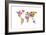 Paint Splashes Text Map of the World-Michael Tompsett-Framed Art Print