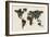 Paint Splashes Text Map of the World-Michael Tompsett-Framed Art Print