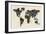 Paint Splashes Text Map of the World-Michael Tompsett-Framed Art Print