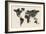 Paint Splashes Text Map of the World-Michael Tompsett-Framed Art Print