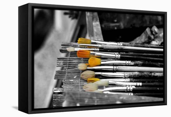 Paintbrushes-null-Framed Stretched Canvas
