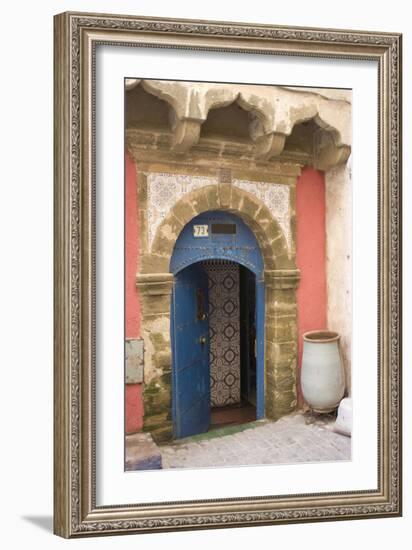 Painted and Carved Riad (Guesthouse) Entrance, Essaouira, Morocco-Natalie Tepper-Framed Photo