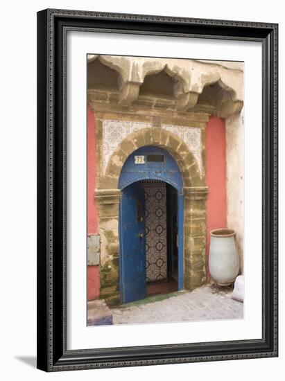 Painted and Carved Riad (Guesthouse) Entrance, Essaouira, Morocco-Natalie Tepper-Framed Photo