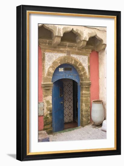 Painted and Carved Riad (Guesthouse) Entrance, Essaouira, Morocco-Natalie Tepper-Framed Photo