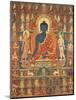 Painted Banner (Thangka) with the Medicine Buddha (Bhaishajyaguru), 14th Century-null-Mounted Giclee Print