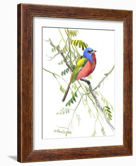 Painted Bunting-Suren Nersisyan-Framed Art Print