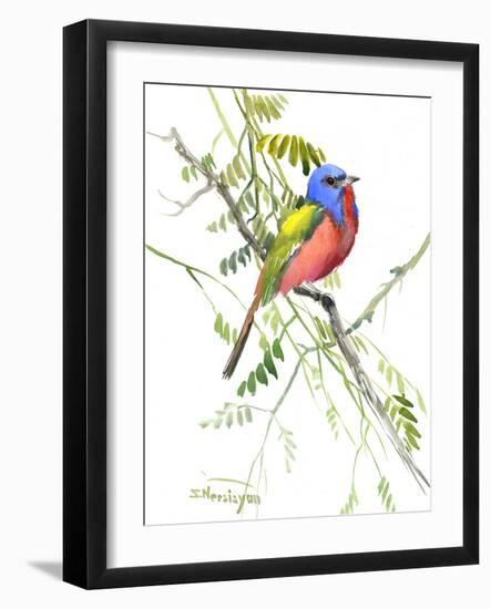 Painted Bunting-Suren Nersisyan-Framed Art Print