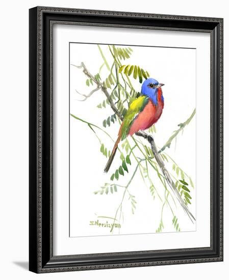 Painted Bunting-Suren Nersisyan-Framed Art Print