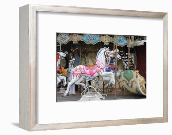 Painted Carousel Horses, Paris, France-John Cumbow-Framed Photographic Print