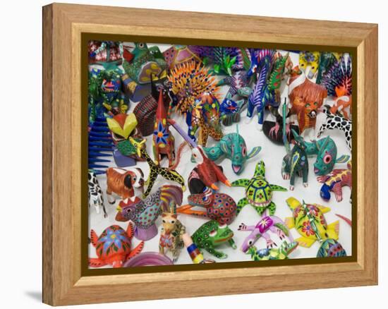 Painted Carved Wooden Animals, Oaxaca City, Oaxaca, Mexico, North America-R H Productions-Framed Premier Image Canvas