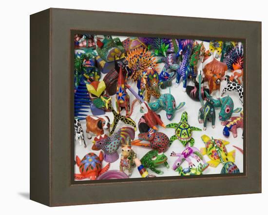 Painted Carved Wooden Animals, Oaxaca City, Oaxaca, Mexico, North America-R H Productions-Framed Premier Image Canvas