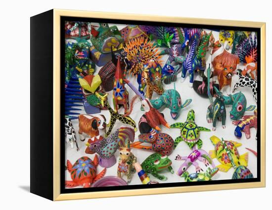 Painted Carved Wooden Animals, Oaxaca City, Oaxaca, Mexico, North America-R H Productions-Framed Premier Image Canvas