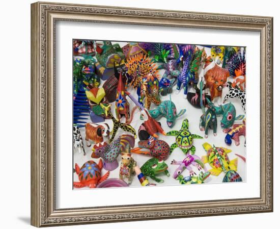 Painted Carved Wooden Animals, Oaxaca City, Oaxaca, Mexico, North America-R H Productions-Framed Photographic Print