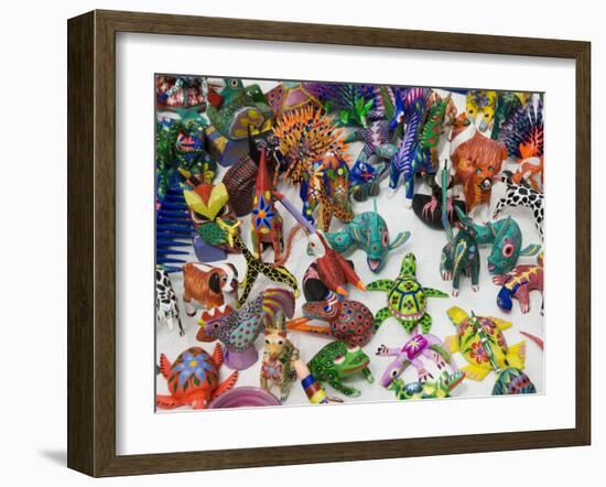 Painted Carved Wooden Animals, Oaxaca City, Oaxaca, Mexico, North America-R H Productions-Framed Photographic Print