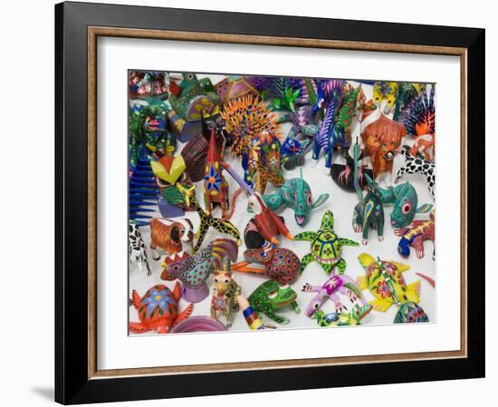 Painted Carved Wooden Animals, Oaxaca City, Oaxaca, Mexico, North America-R H Productions-Framed Photographic Print