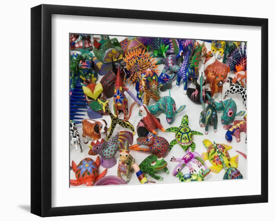 Painted Carved Wooden Animals, Oaxaca City, Oaxaca, Mexico, North America-R H Productions-Framed Photographic Print