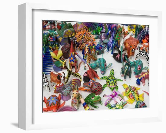 Painted Carved Wooden Animals, Oaxaca City, Oaxaca, Mexico, North America-R H Productions-Framed Photographic Print